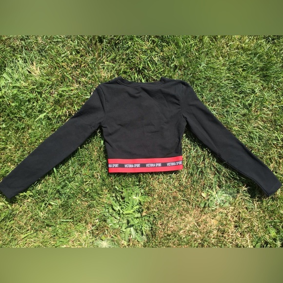 Victoria’s Secret Victoria Sport Black Long Sleeve Crop Top XSmall Activewear - Picture 5 of 5